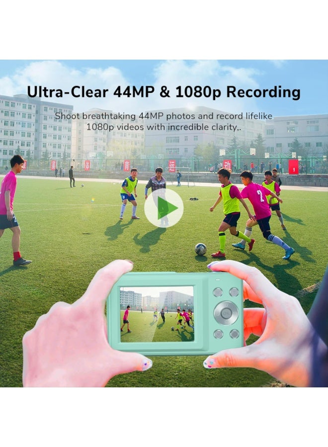 PROMAGE PC100 Pink Digital Camera 44MP 1080P Full HD Compact Camera 16X Digital Zoom 2.4 Inch IPS Screen Autofocus Webcam Rechargeable Battery TF Card Support - Image 4